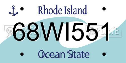68WI551 Rhode Island License Plate