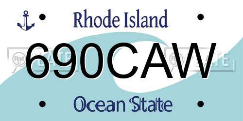 690CAW Rhode Island License Plate