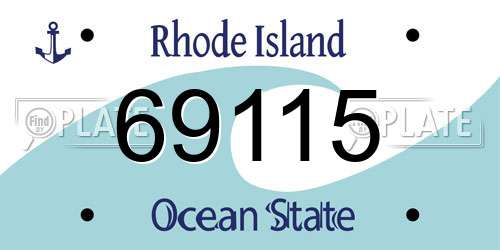 69115 Rhode Island License Plate