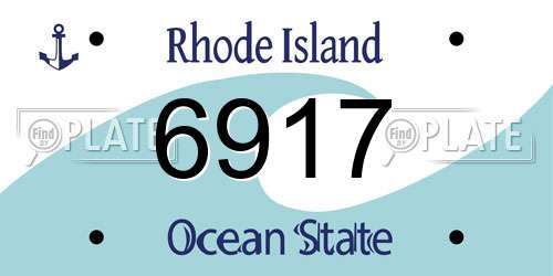 6917 Rhode Island License Plate