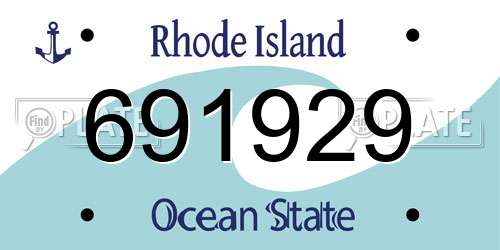 691929 Rhode Island License Plate