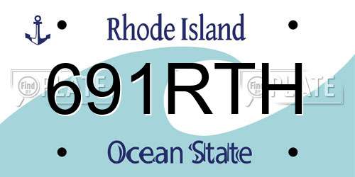 691RTH Rhode Island License Plate