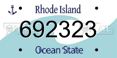 692323 Rhode Island License Plate