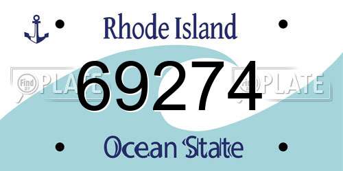 69274 Rhode Island License Plate