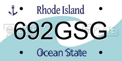 692GSG Rhode Island License Plate