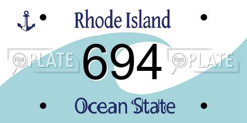 694 Rhode Island License Plate