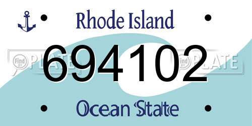 694102 Rhode Island License Plate