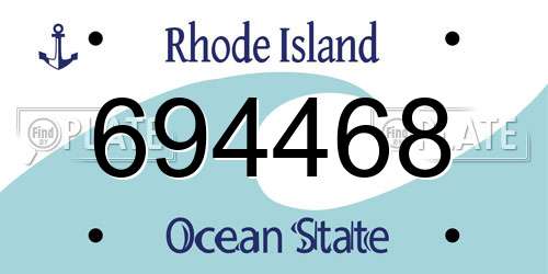 694468 Rhode Island License Plate