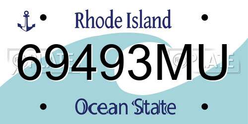 69493MU Rhode Island License Plate