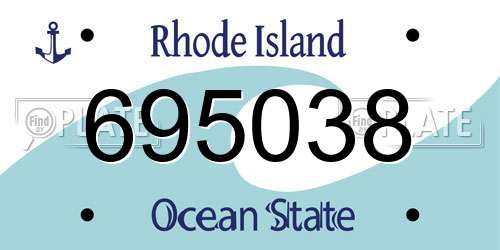 695038 Rhode Island License Plate