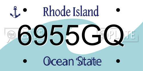 6955GQ Rhode Island License Plate