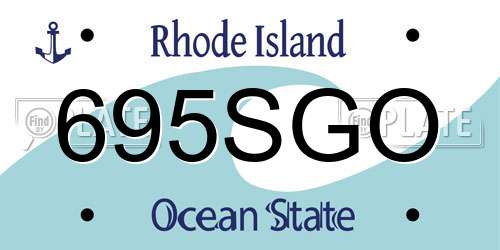 695SGO Rhode Island License Plate
