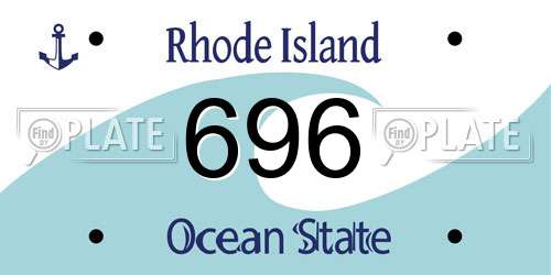 696 Rhode Island License Plate