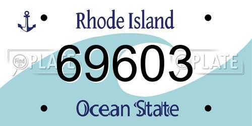 69603 Rhode Island License Plate