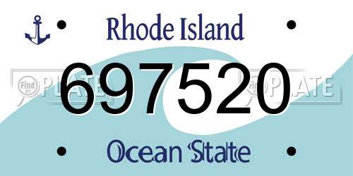 697520 Rhode Island License Plate