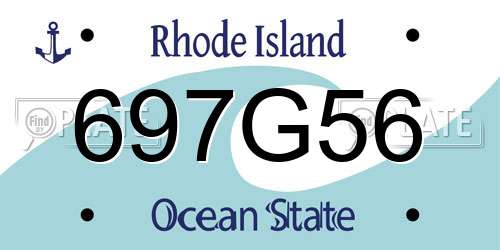 697G56 Rhode Island License Plate