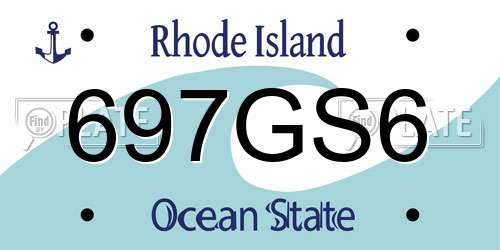 697GS6 Rhode Island License Plate