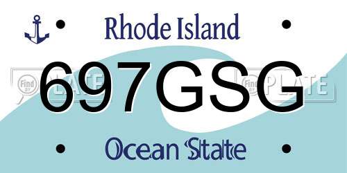 697GSG Rhode Island License Plate