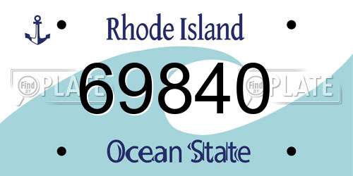 69840 Rhode Island License Plate