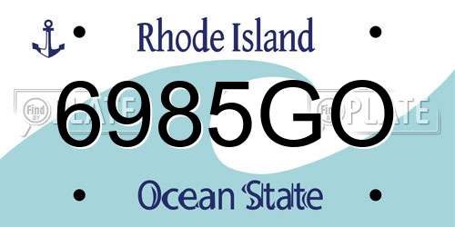 6985GO Rhode Island License Plate