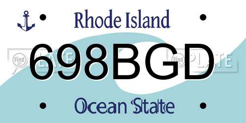 698BGD Rhode Island License Plate