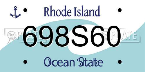 698S60 Rhode Island License Plate