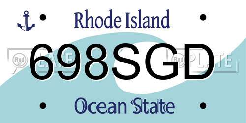 698SGD Rhode Island License Plate