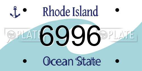6996 Rhode Island License Plate