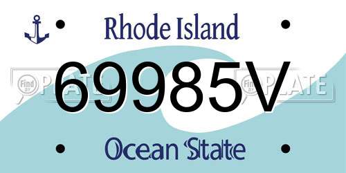 69985V Rhode Island License Plate