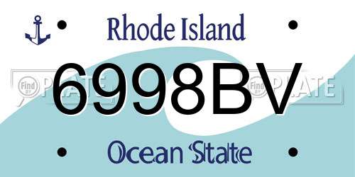 6998BV Rhode Island License Plate
