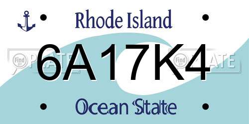 6A17K4 Rhode Island License Plate