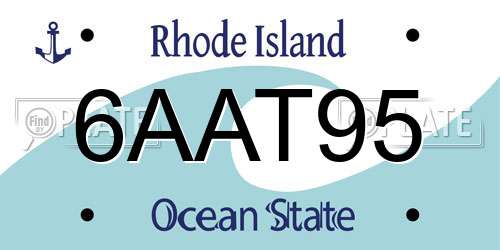 6AAT95 Rhode Island License Plate