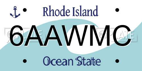 6AAWMC Rhode Island License Plate