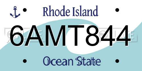 6AMT844 Rhode Island License Plate