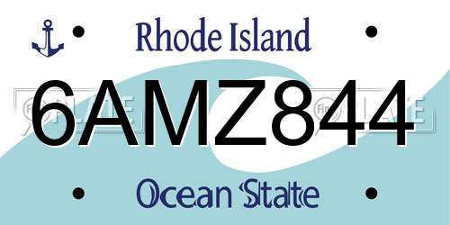 6AMZ844 Rhode Island License Plate