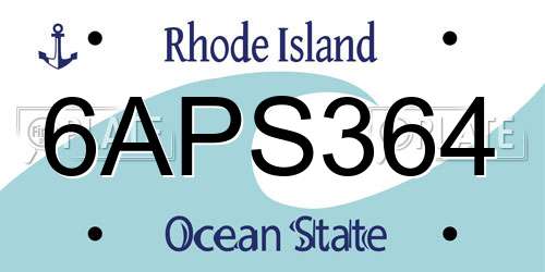 6APS364 Rhode Island License Plate
