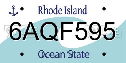 6AQF595 Rhode Island License Plate