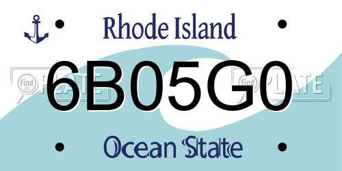 6B05G0 Rhode Island License Plate
