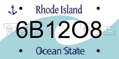 6B12O8 Rhode Island License Plate