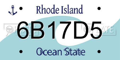 6B17D5 Rhode Island License Plate