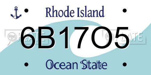 6B17O5 Rhode Island License Plate