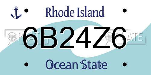 6B24Z6 Rhode Island License Plate