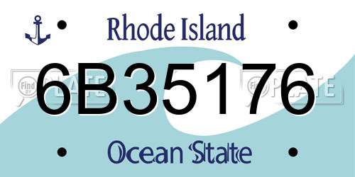 6B35176 Rhode Island License Plate