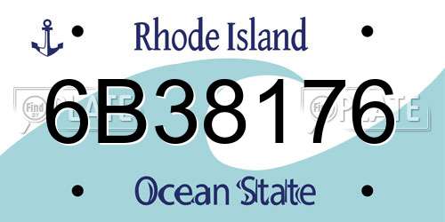 6B38176 Rhode Island License Plate