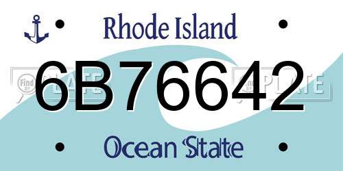 6B76642 Rhode Island License Plate