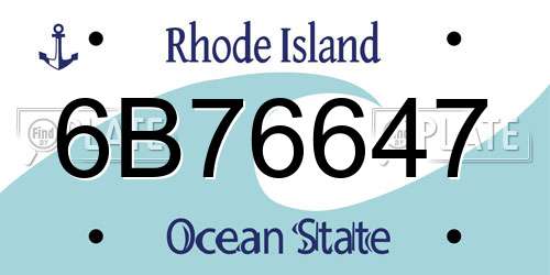 6B76647 Rhode Island License Plate