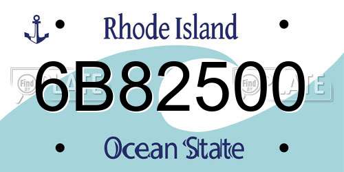 6B82500 Rhode Island License Plate