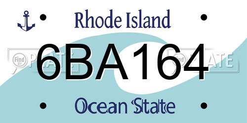 6BA164 Rhode Island License Plate