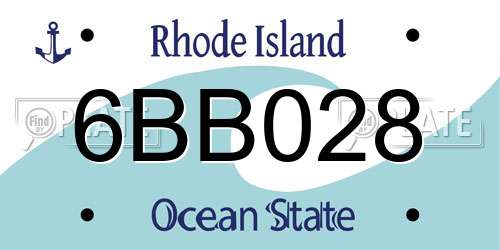 6BB028 Rhode Island License Plate