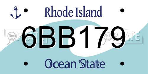 6BB179 Rhode Island License Plate